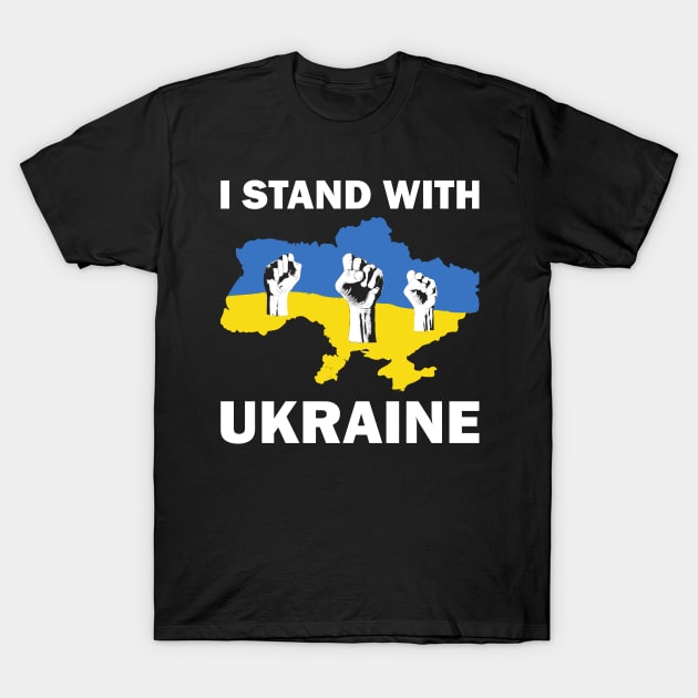 I Stand With Ukraine Fists T-Shirt by grimsoulart